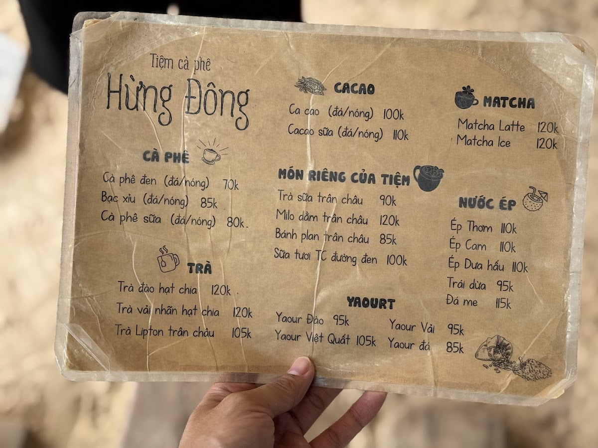 Menu Tiệm Cà Phê Hừng Đông-10
