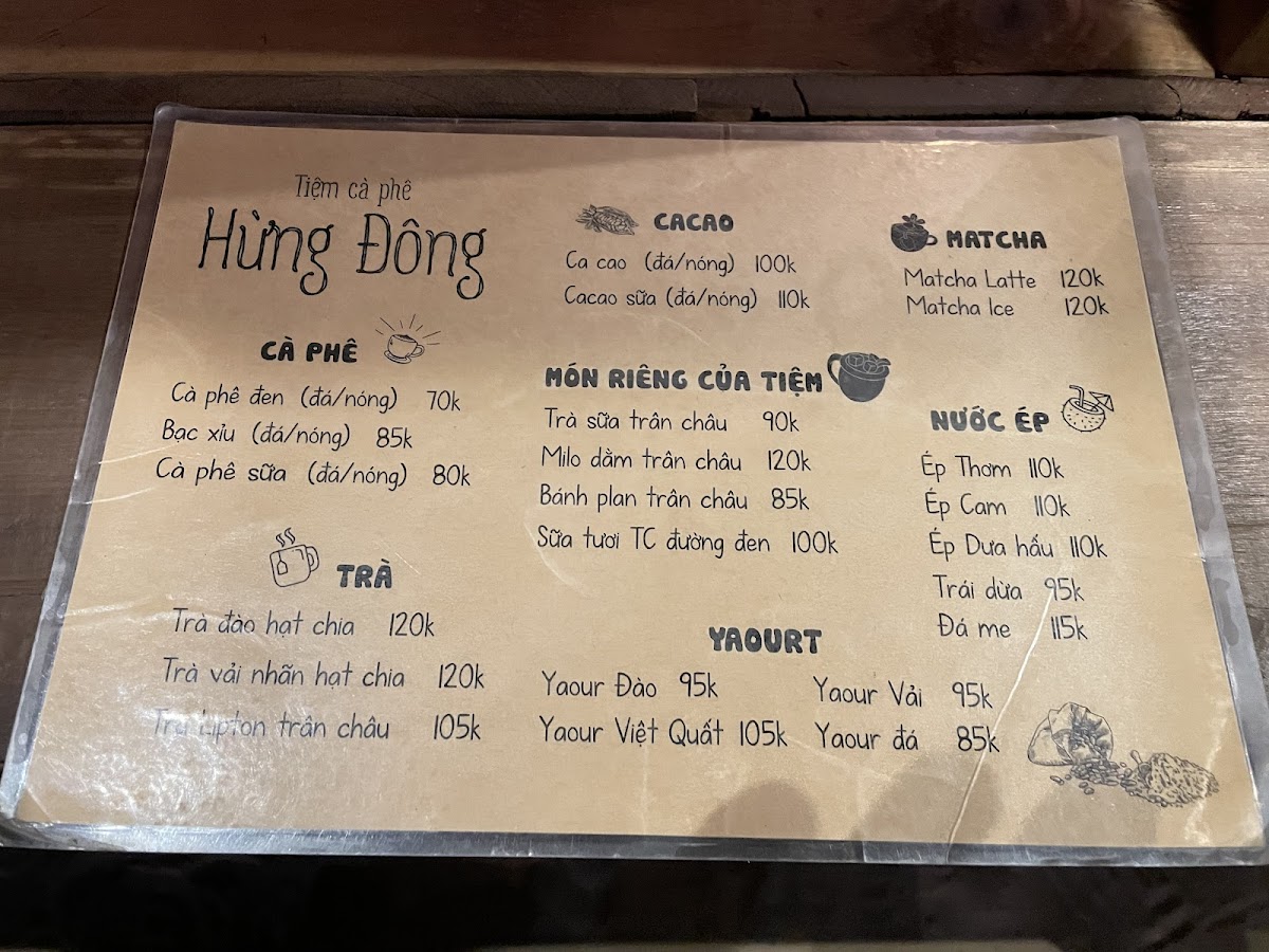 Menu Tiệm Cà Phê Hừng Đông-4