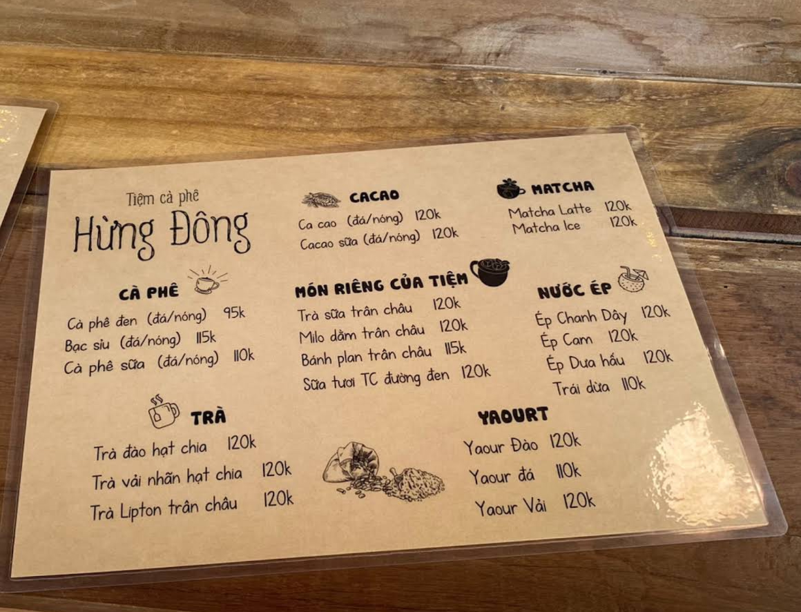Menu Tiệm Cà Phê Hừng Đông-5