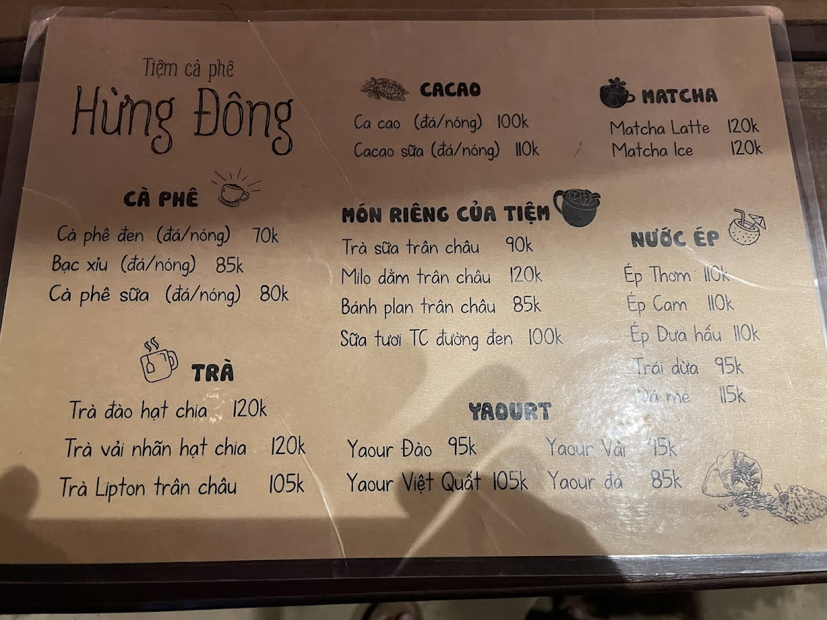 Menu Tiệm Cà Phê Hừng Đông-6